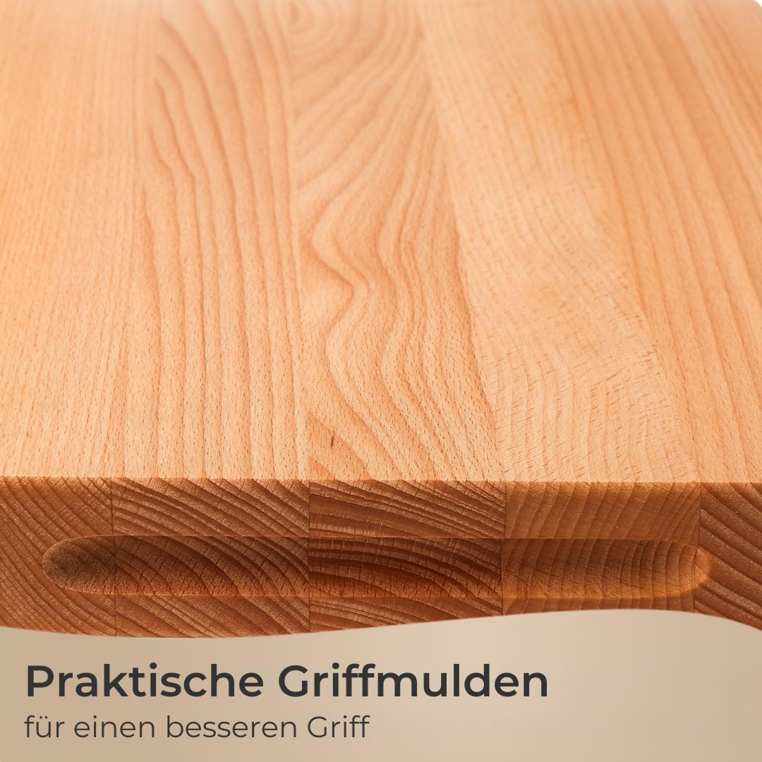 Hackbrett Schneidebrett Made in EU aus Buche 40x30x4 cm Holzbrett Küchenbrett Schneidbett nachhaltig