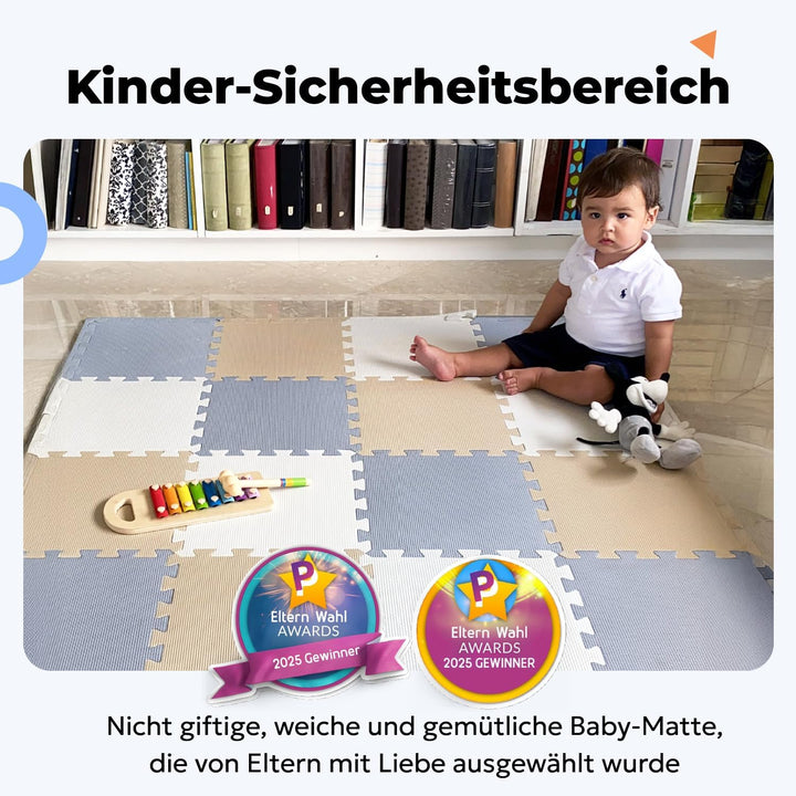 MioTetto Krabbelmatte Baby - Zertifiziert, Sicher, Robust - Spielmatte Baby, Puzzlematte, Kindertepp