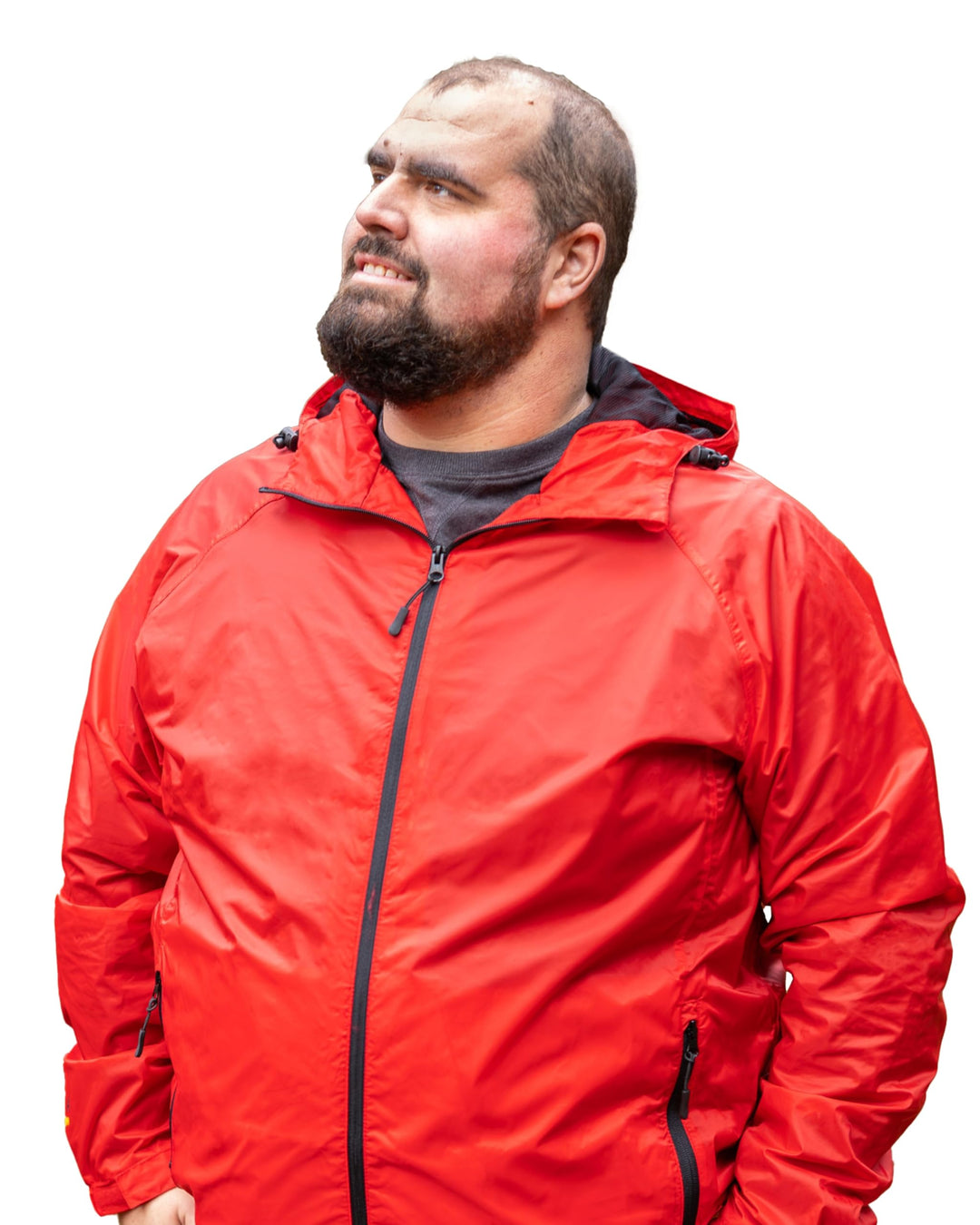 ADAMO Regenjacke Herren wasserdicht atmungsaktiv, Outdoor Jacke in Übergrösse mit Kapuze aus 100% sc