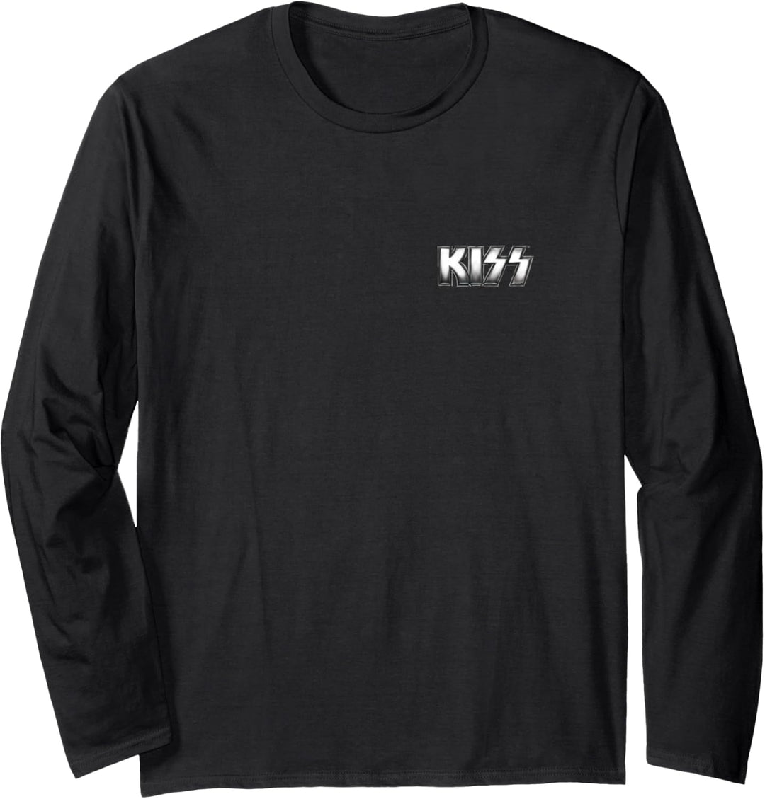 Kiss - Metallic-Logo-Tasche Langarmshirt