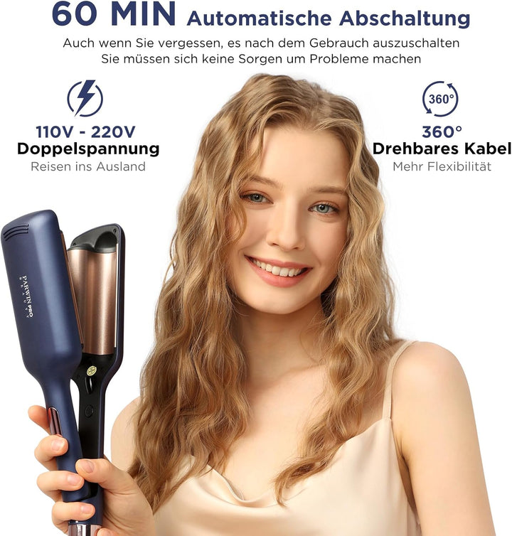 2 Fässer Meerjungfrau Welleneisen für haare, 32MM Lockenstab grosse locken, PARWIN PRO BEAUTY -Hair