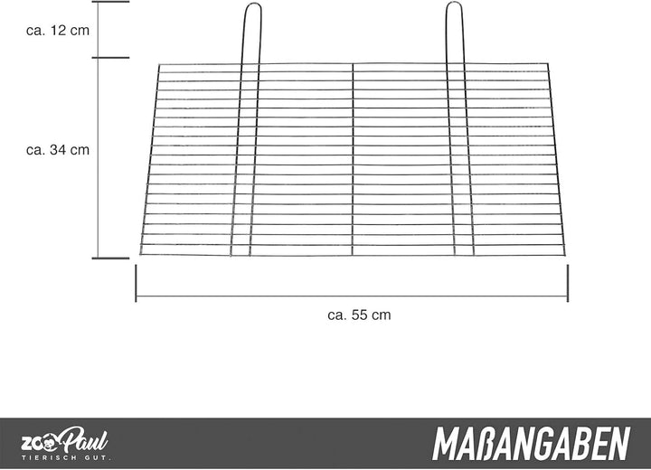 ZooPaul Grillrost 55x34 cm Grill Kamim Grillgitter BBQ Ersatz Rost Kaminrost