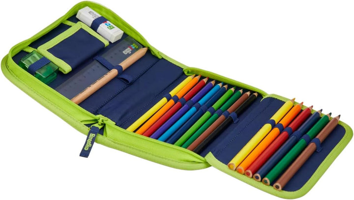 ergobag Federmäppchen Set 22-teilig, Lyra Buntstifte, Stundenplan-Fach, Kleingeld Fach, Lineal Ozean