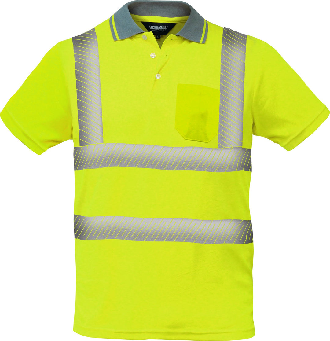 Warnschutz Polo-Shirt Coolpass mit segmentierten Reflexstreifen,Atmungsaktiv,orange oder gelb Gr.XS
