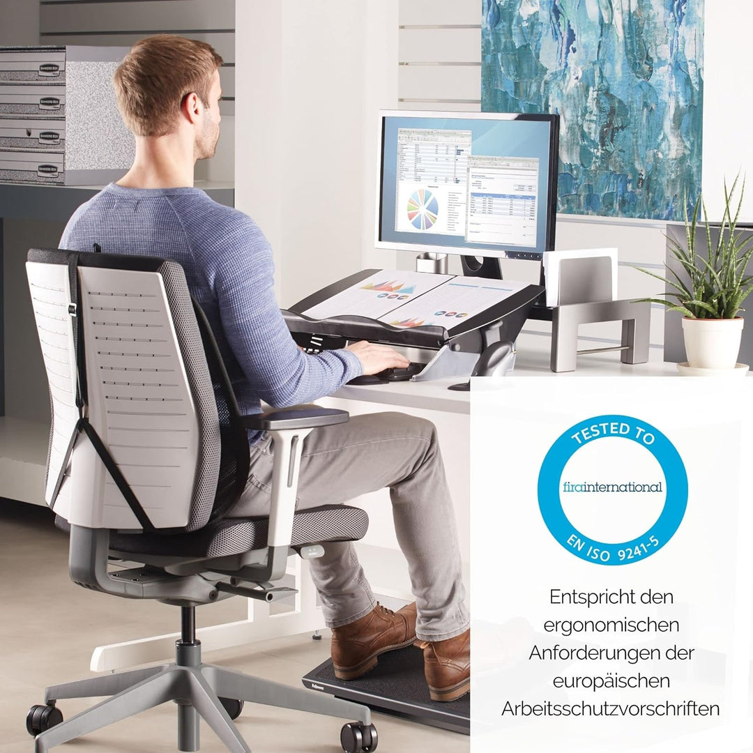 Fellowes Sichtfeld-Konzepthalter Easy Glide, Flexibler 2-in-1 Dokumentenhalter und Schreibunterlage,