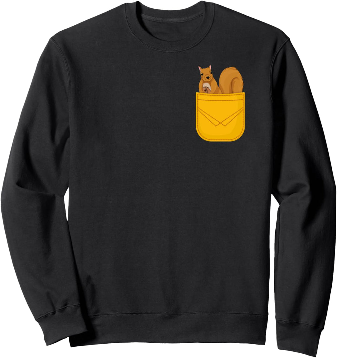 Tier des Waldes Waldbewohner Süsses Brusttasche Eichhörnchen Sweatshirt