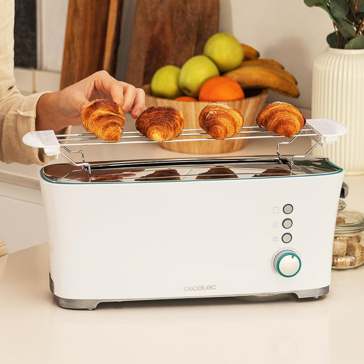 Cecotec Toaster Toast&Taste Extra W, 1000W, Doppelter XL-Schlitz für dicke Brotscheiben, Selbstzentr