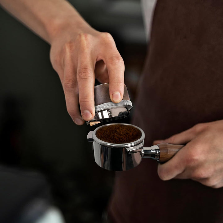 NOTSEK Espresso Distributor 51mm, Walnuss Höhenverstellbar Coffee Distributor für Kaffee Siebträger,