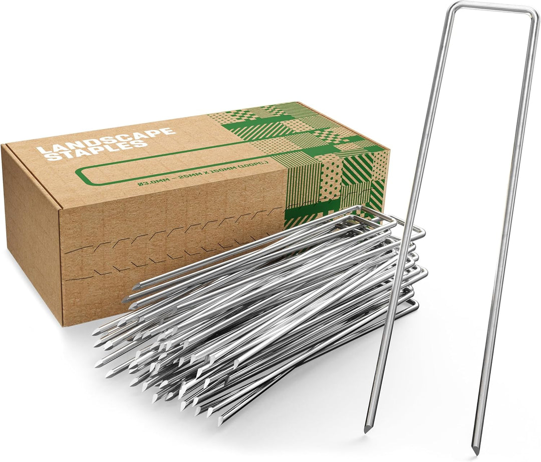 GardenGloss Anti-Rost Erdanker aus Stahl (100 Stück) - Stabile Bodenanker für Unkrautvlies, Gartenvl
