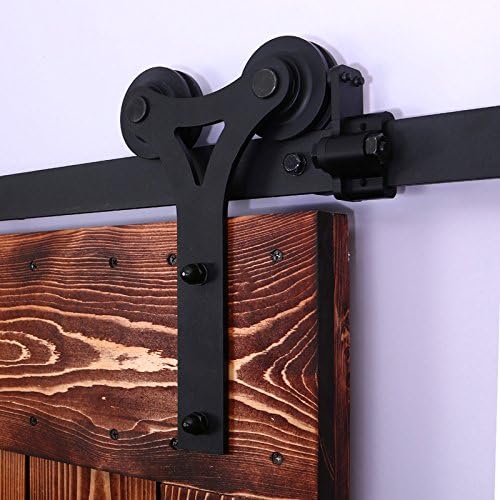 CCJH Schiebetüren Schiebetürsystem, 5.5FT (167cm) Laufschiene Schiebetuer Y Form Rolle Set fuer Schi