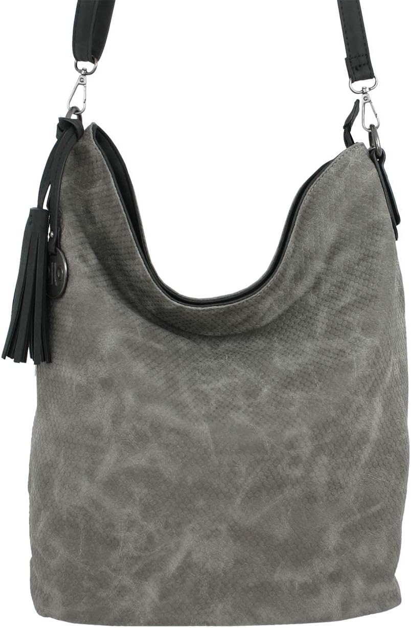 Jennifer Jones Modische Schultertasche Umhängetasche Grosser Shopper (Grau), Grau
