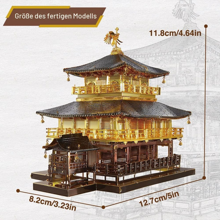 Piececool 3D Puzzle Metall, Kinkakuji Gebäudemodell für Erwachsene, 3D-Puzzles zu Bauen, BAU, Bastel