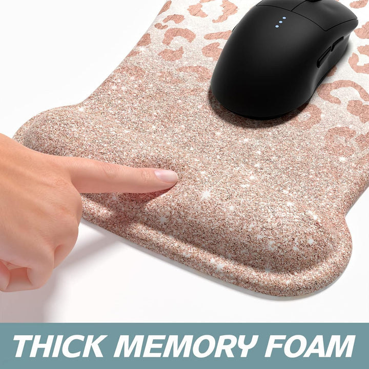 ITNRSIIET Ergonomisches Mauspad mit Handgelenkstütze, Tastatur-Handgelenkauflage, rutschfest, Memory