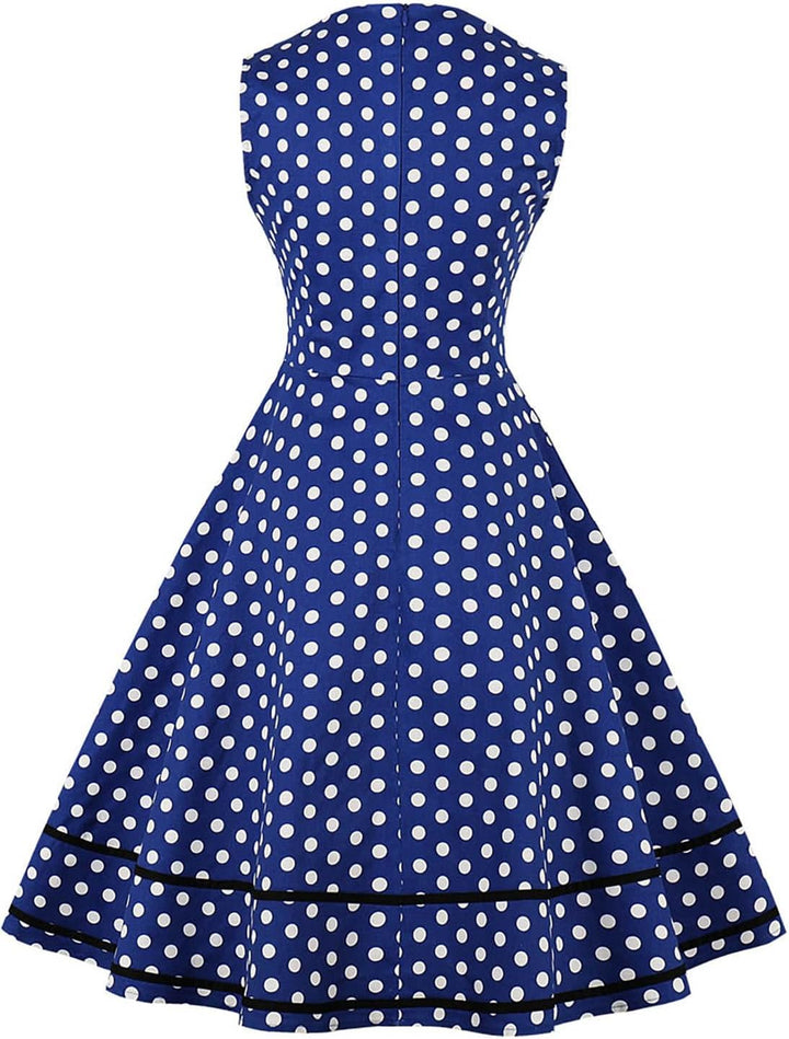 AXOE Damen Rockabilly Kleid 50er 60er Jahre Vintage Elegant Festlich Cocktailkleid für Hochzeitsgast