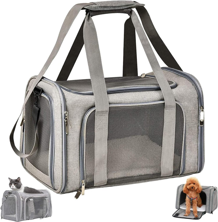 TOFFCAEA Transporttasche für Katze Hund, Hundetransportbox, Faltbare Katzentransportbox, tragbar, 5k