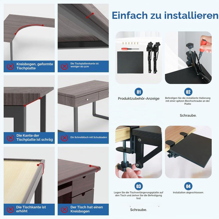 Ergonomische Schreibtisch Verlängerung 30×15cm 90° Faltbare Armauflage Schreibtisch Extender Armlehn
