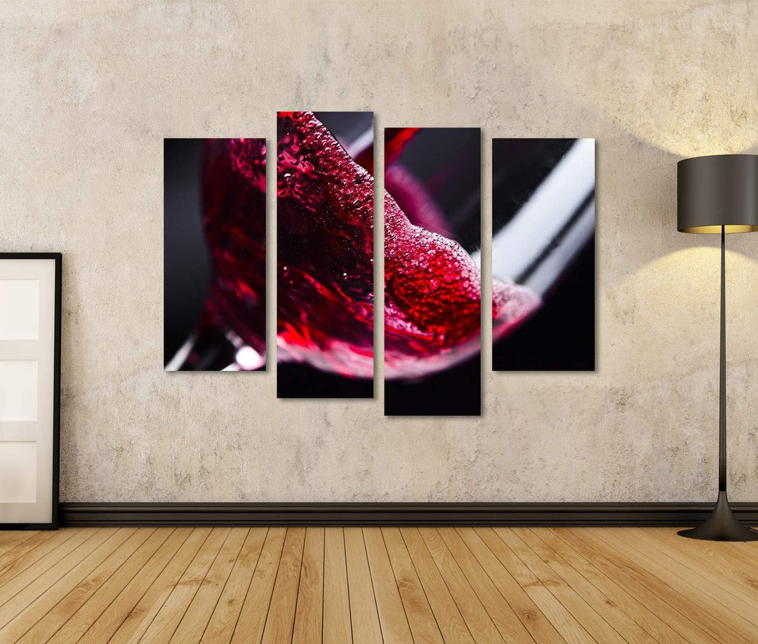 islandburner Bild auf Leinwand Rotwein Im Weinglas Auf Schwarzem Hintergrund Für Küche Bilder Wandbi