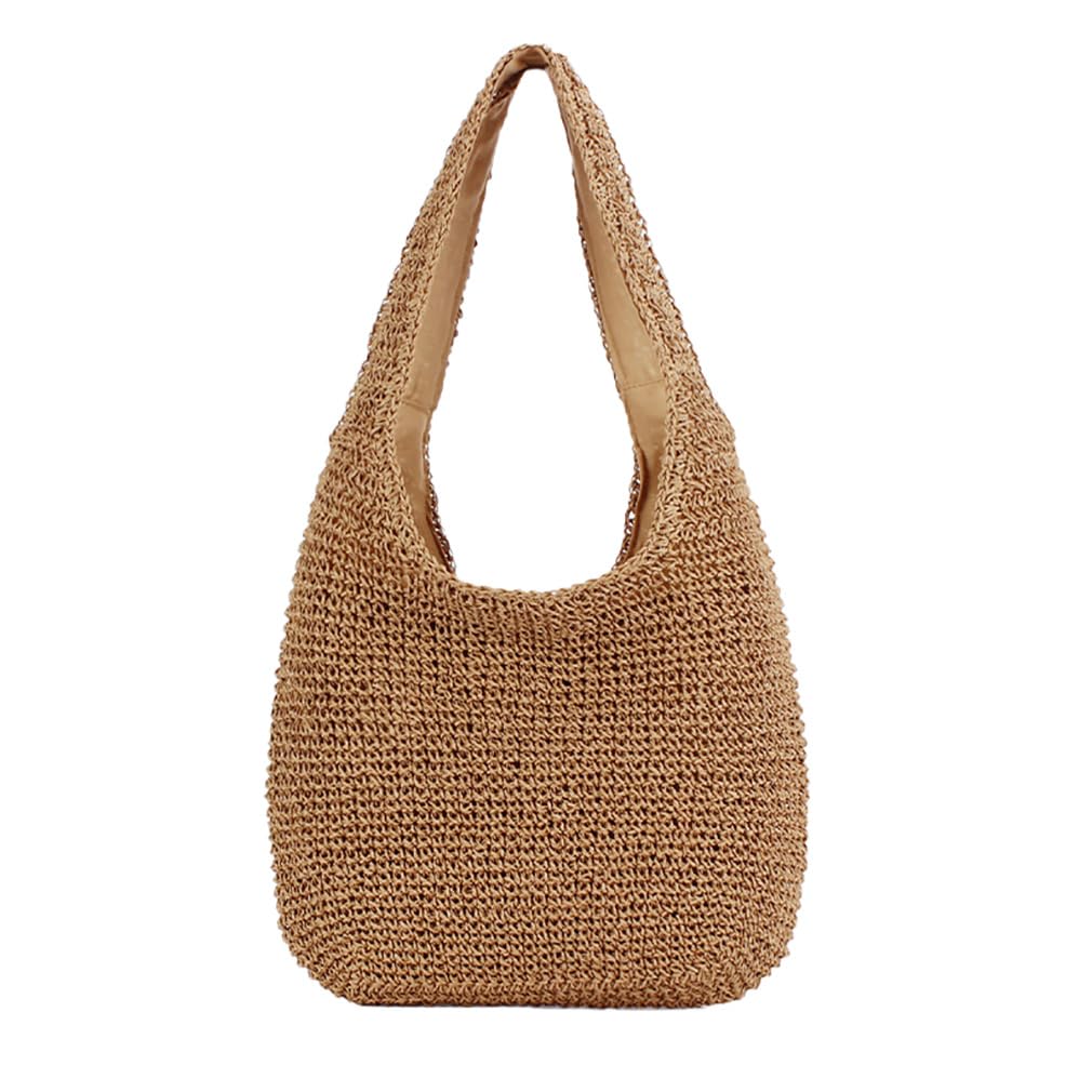 H.S.G.K Stroh Umhängetasche Damen Crossbody Tasche Urlaub Tasche Handgewebt Tasche Freizeit Grosse K