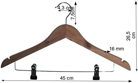 Hagspiel Kleiderbügel aus Holz, mit Metallsteg Zedernholz, Zedernkleiderbügel, Mottenschutz, Motten