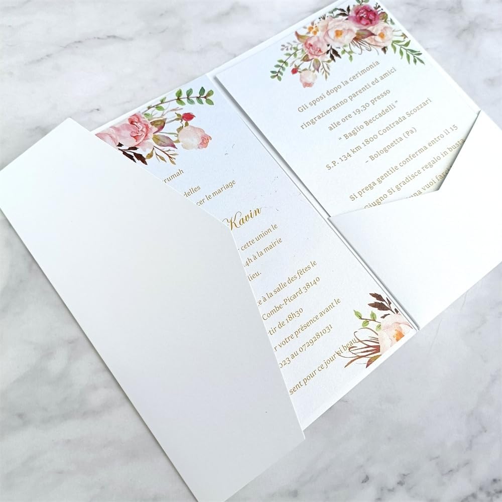 Weisse Briefumschläge für Hochzeitseinladungen aus schimmerndem Perlmuttpapier, 25 Stück (Perlweiss)