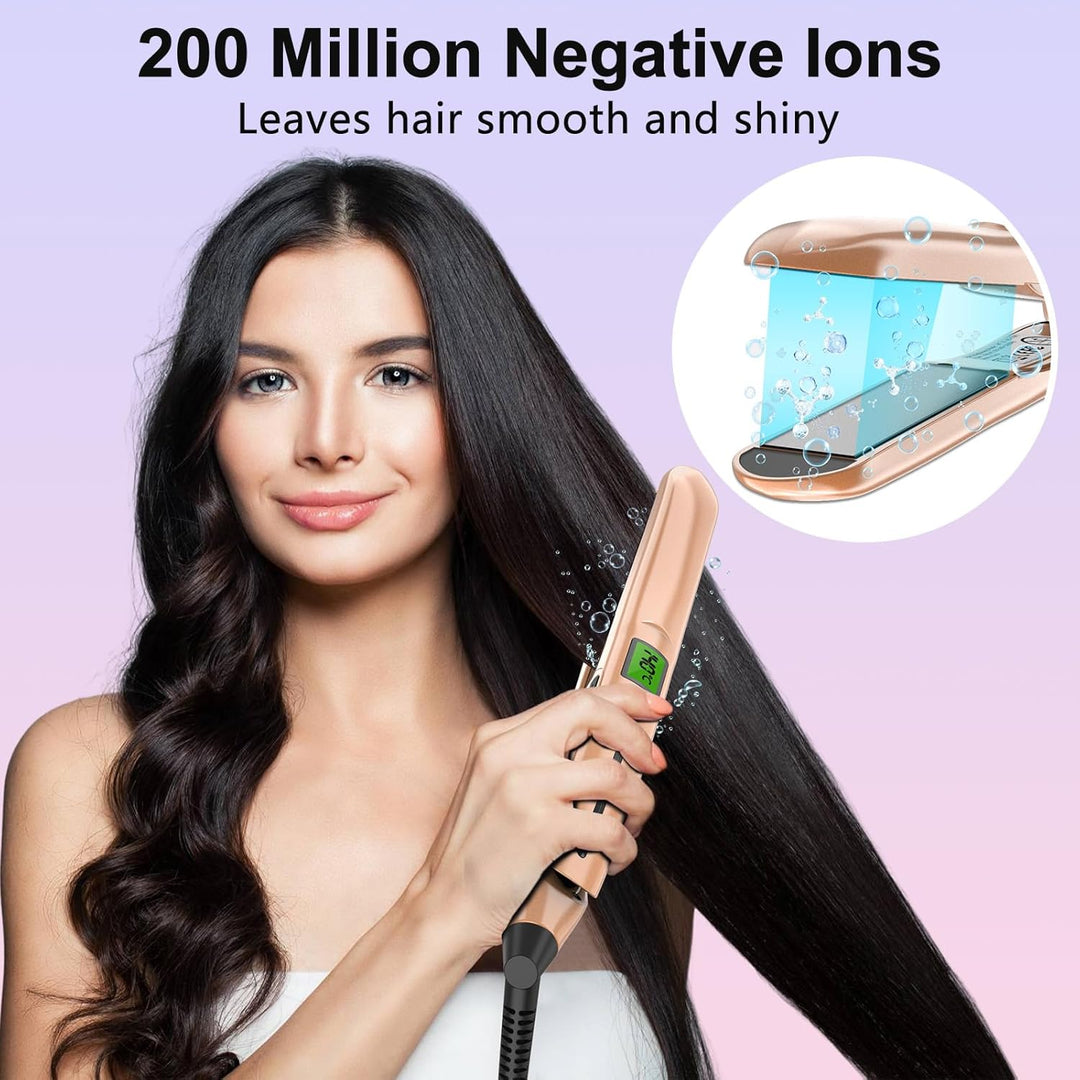 TQQ Glätteisen, 10s Schnellaufheizung, 200 Millionen Negativen Ionen Haarglätter - Für Sleekes, Glat