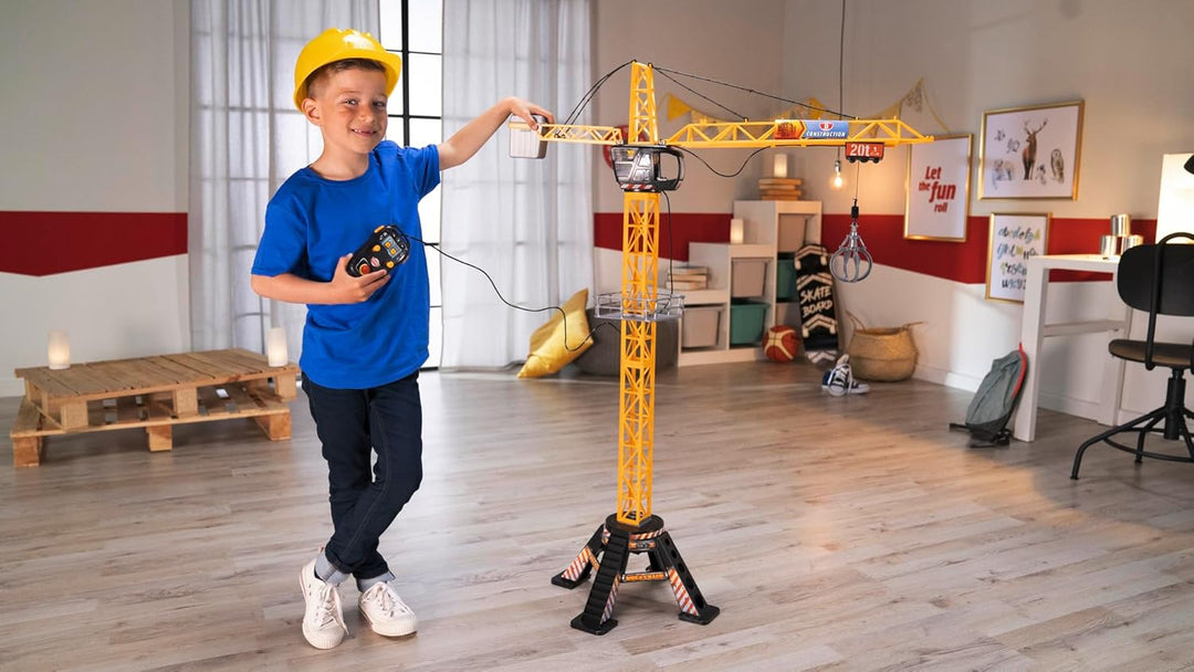 Dickie Toys - Mega Crane (120 cm) – extra grosser Spielkran für Kinder von 3 - 5 Jahren, mit Fernbed