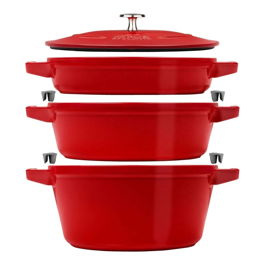 Staub La Cocotte Round Cast iron Casserole baking dish - SET OF 3 PIECES
