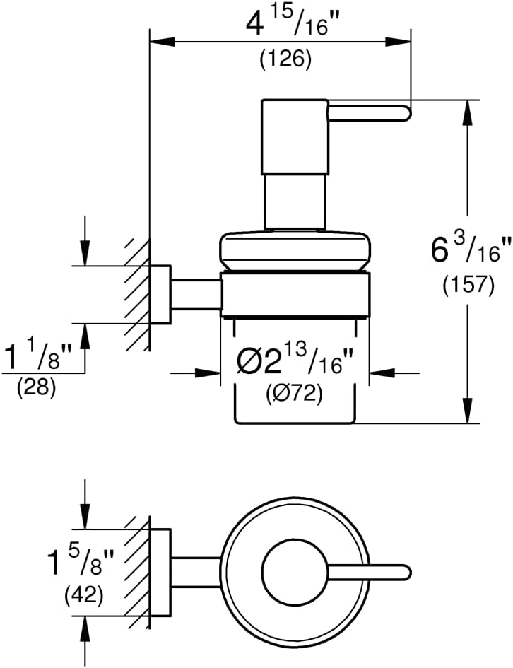 GROHE Essentials - Seifenspender (mit Halter, verdeckte Befestigung, pflegeleicht, langlebig) , chro