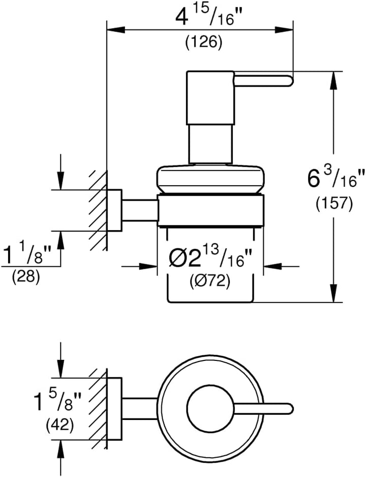 GROHE Essentials - Seifenspender (mit Halter, verdeckte Befestigung, pflegeleicht, langlebig) , chro
