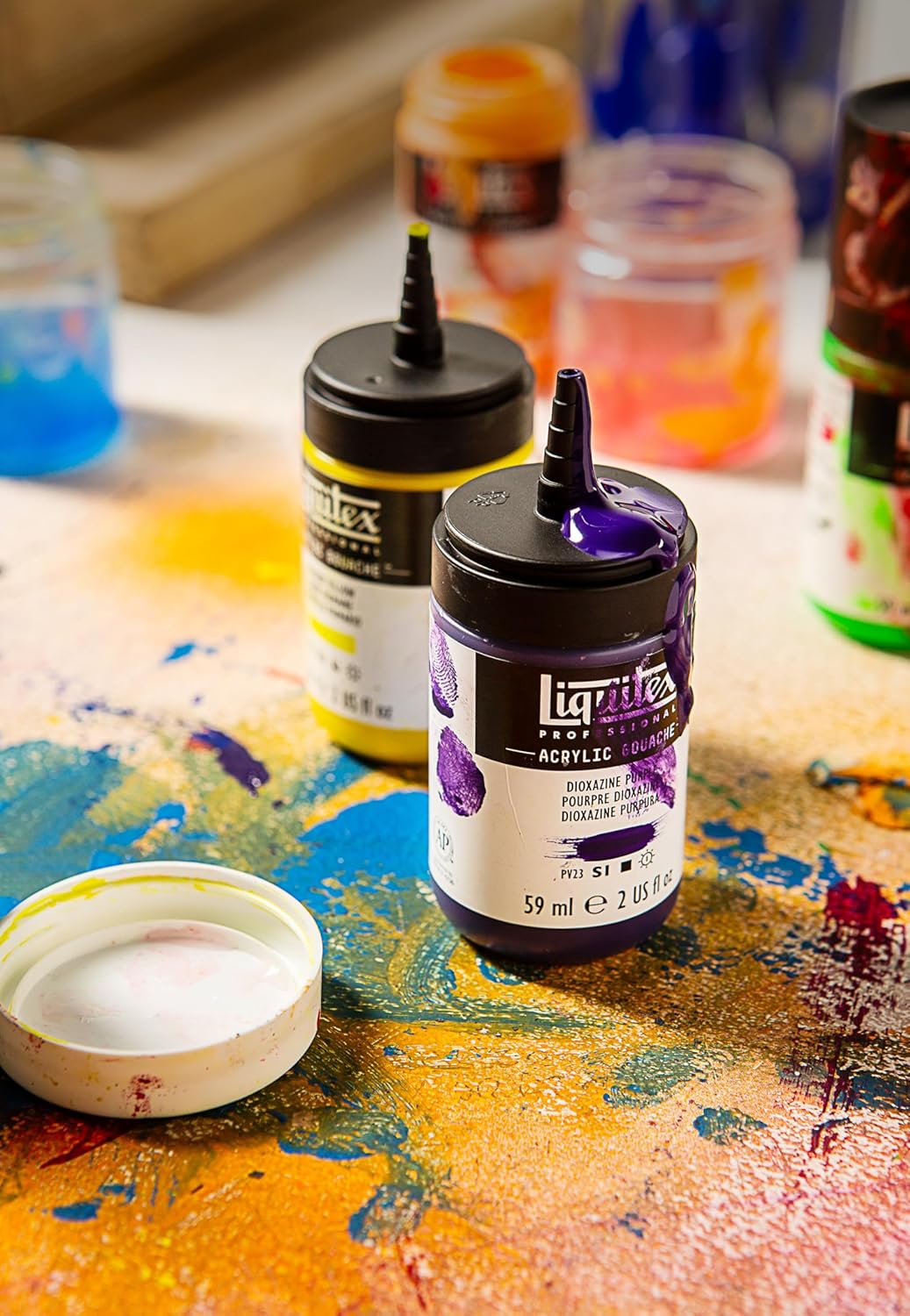Liquitex 3699323 Proffessional Acrylic Gouache, Primärfarben, Set 6 Flaschen a 59ml 59 ml (6er Pack)
