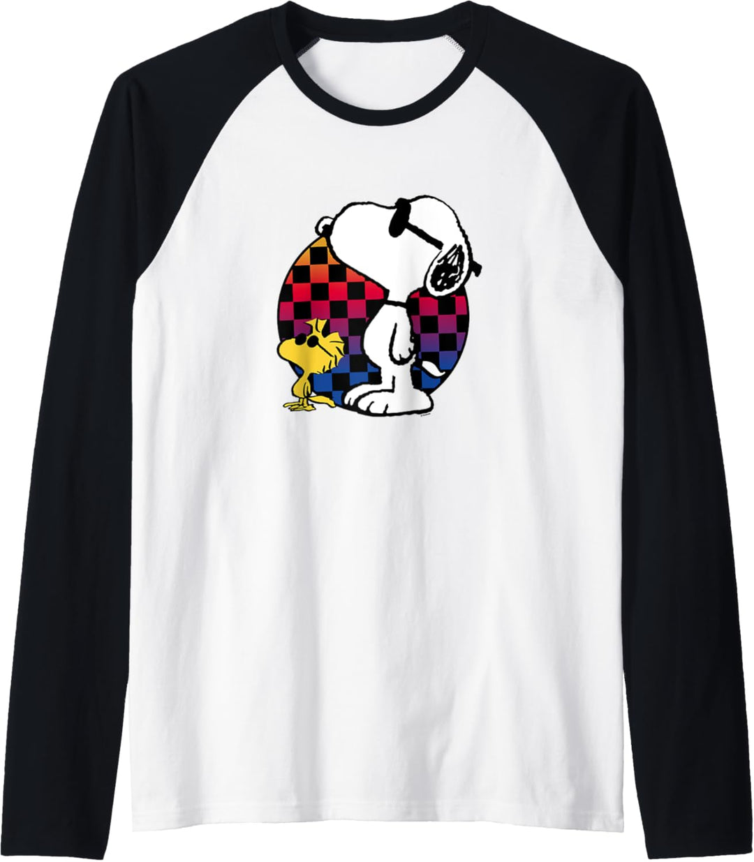 Peanuts - Snoopy Checkered Rainbow Raglan
