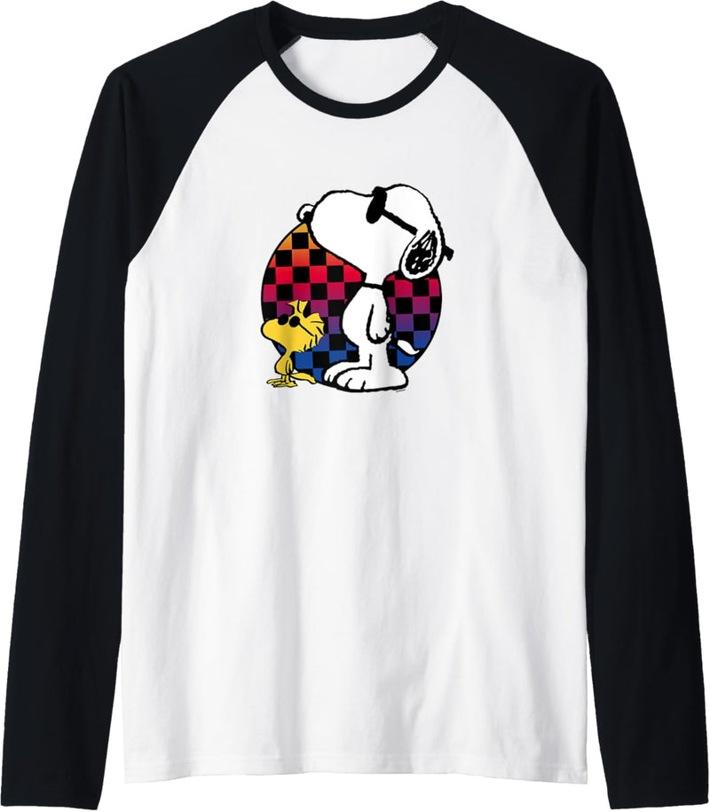 Peanuts - Snoopy Checkered Rainbow Raglan