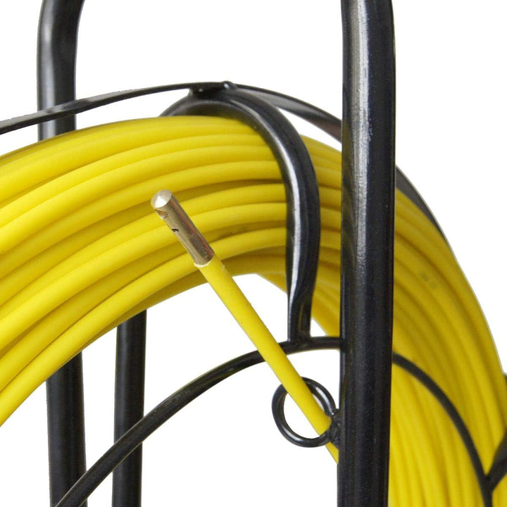 KATSU Glasfaserstab 6x80M Fischband Fiberglas Kabel Rad Rohr Rodder mit Stahlständer und Bremse, Gla