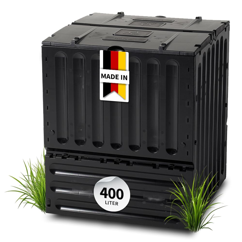 GARANTIA ECO-King Komposter 400 Liter schwarz - Komposter Garten, Schnellkomposter, Abfall & Recycli