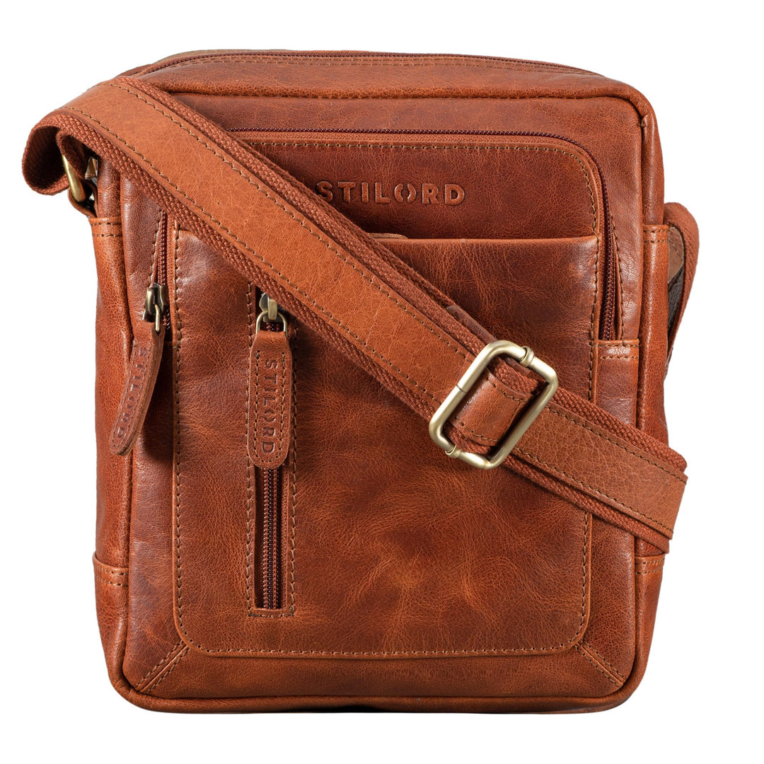 STILORD 'Jamie' Herren Ledertasche - Perfekt für Reisen & Alltag - Kleine Vintage Messenger Bag für