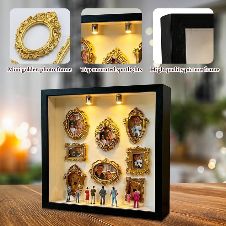 DIY Mini Museum Silhouette Box, Mini Figuren Menschen Museum mit lichtern, Kreatives Erinnerungsdisp