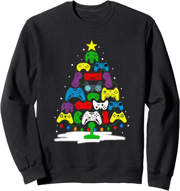 Gaming Controller Weihnachtsbaum Weihnachtsoutfit Gamer Sweatshirt