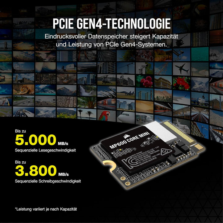 Corsair MP600 CORE Mini 1TB M.2 NVMe PCIe x4 Gen4 2 SSD - M.2 2230 - Bis zu 5.000 MB/s Sequentielles