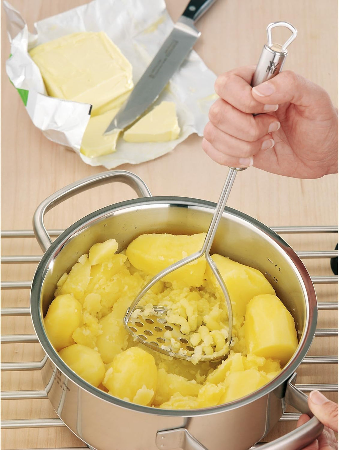 WMF Küchenreibe Kartoffelreibe Gurkenhobel Cromargan Edelstahl rostfrei spülmaschinengeeignet & Kart