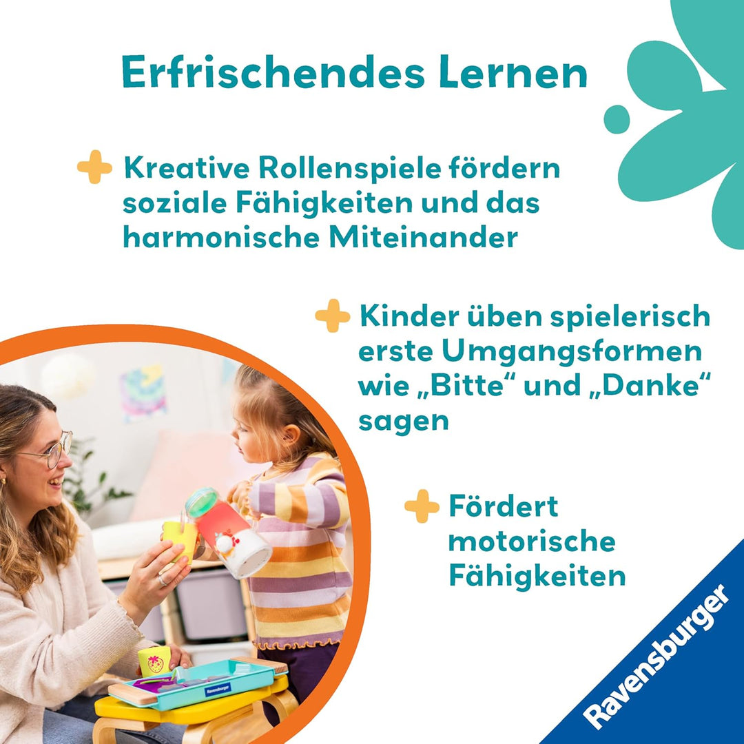 Ravensburger 12034066 Play+ Getränke-Spiel-Set: Cool Drinks, Pretend Play Set, Spielzeug ab 18 Monat
