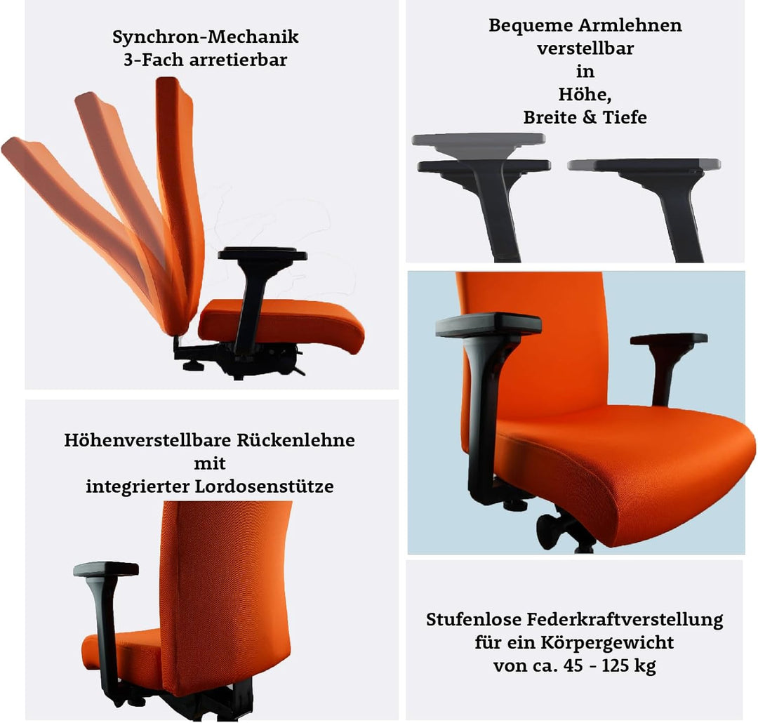 TREND OFFICE to-Strike Comfort pro sk 9248, Testsieger Stiftung Warentest, ergonomischer Bürostuhl m