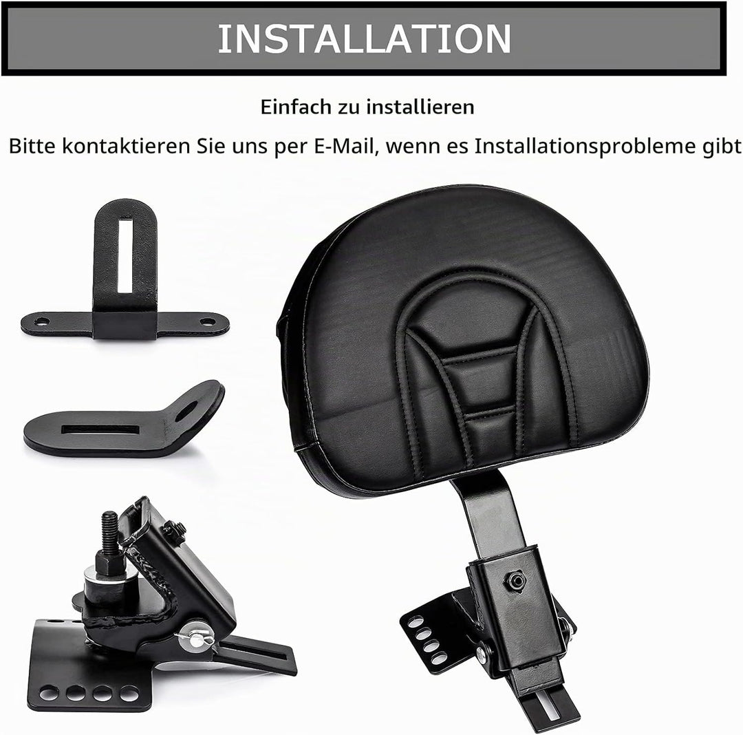 Plugin Fahrer Rückenlehne, PSLER Verstellbares Fahrer-Rückenlehnen Polster Sissy Bar mit Einer Gesch