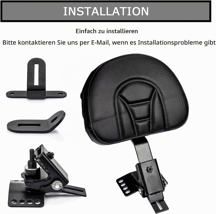 Plugin Fahrer Rückenlehne, PSLER Verstellbares Fahrer-Rückenlehnen Polster Sissy Bar mit Einer Gesch