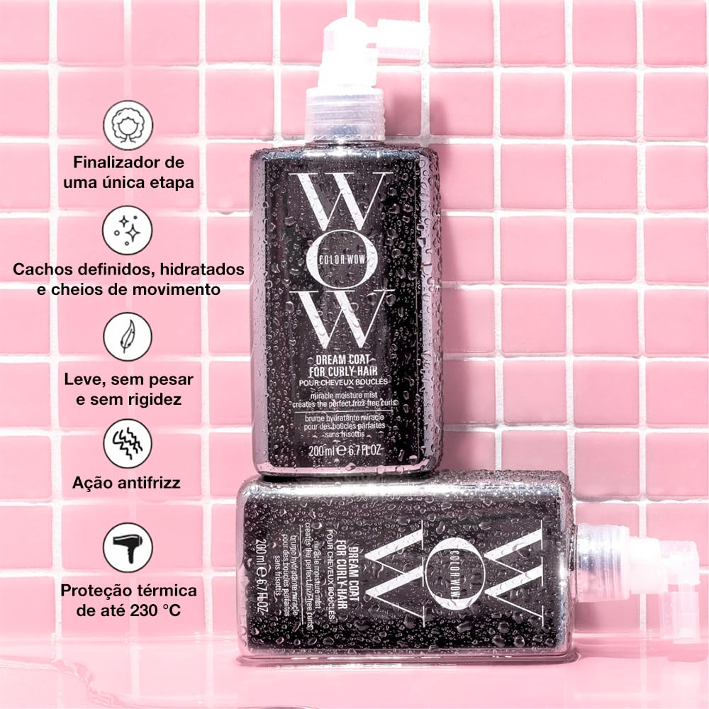 Color Wow Dream Coat Curly Hair Stylingspray, Anti Frizz Spray Lockiges Haar, Ultraleichtes Glanzspr
