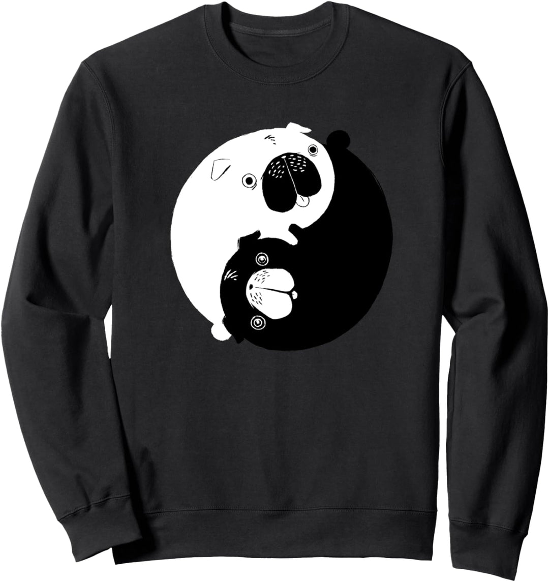 Netter Yin Yang Möpse orientalischer Hund Sweatshirt