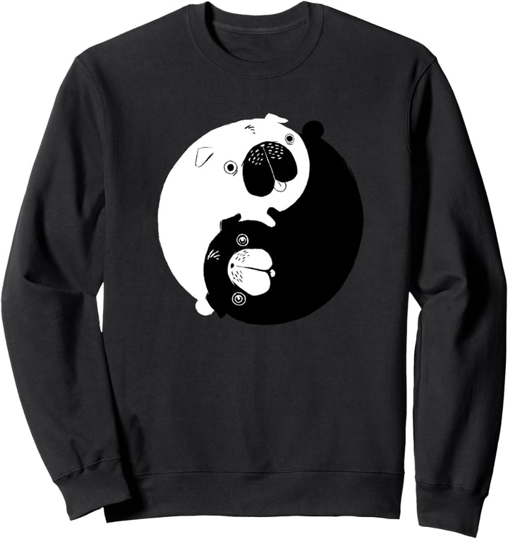 Netter Yin Yang Möpse orientalischer Hund Sweatshirt