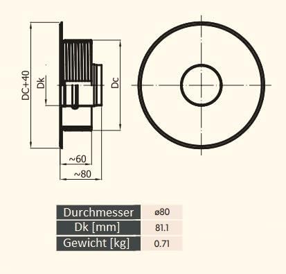 SYSTERM Abgasableitungssystem Ø 80 mm für Kaminen oder Pelletheizgeräten, alle Elemente der Schornst