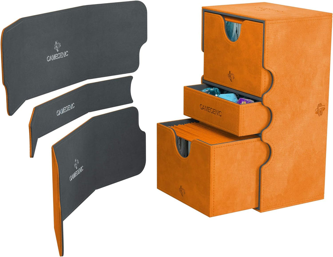 Gamegenic GGS20046ML Stronghold 200-Card Convertible Deck Box, Orange, Orange