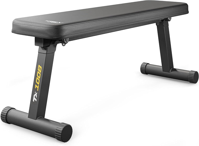TREX SPORT TX-100B Flachbank | Hantelbank klappbar | Trainingsbank perfekt für Bankdrücken