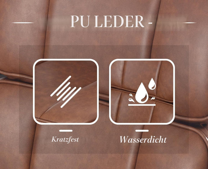 chairus Schreibtischstuhl Bürostuhl Ergonomisch für Arbeitszimmer PU Leder 360° Drehstuhl Höhenverst